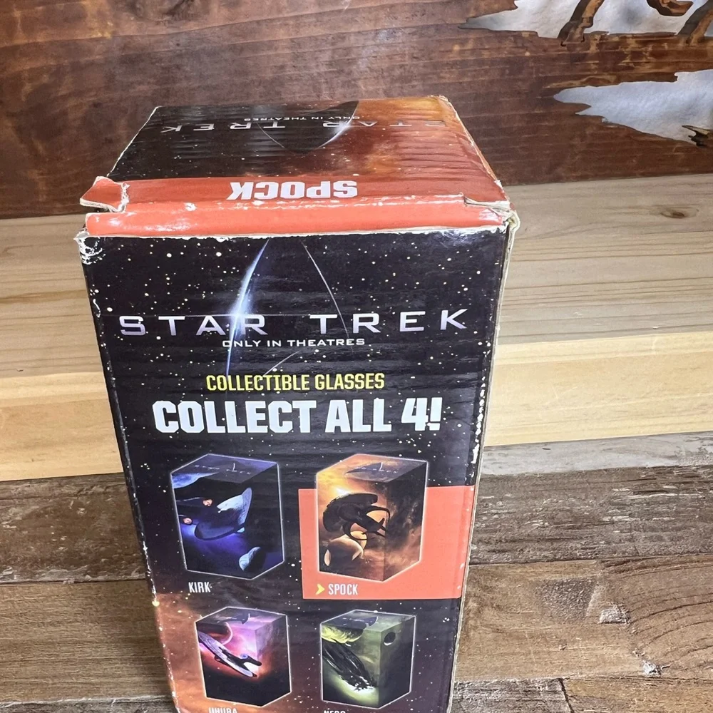 STAR TREK SPOKE COLLECTABLE GLASS BURGER KING 2008 PROMOTION (NEW With OPEN BOX)